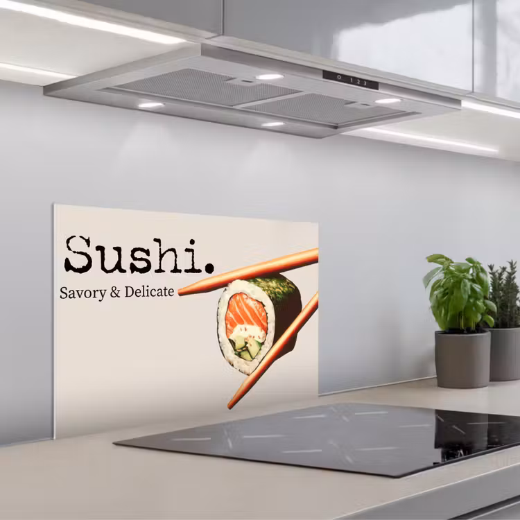 Kitchen splashback for hob - Sushi - Salmon - Rice - Japanese — 1