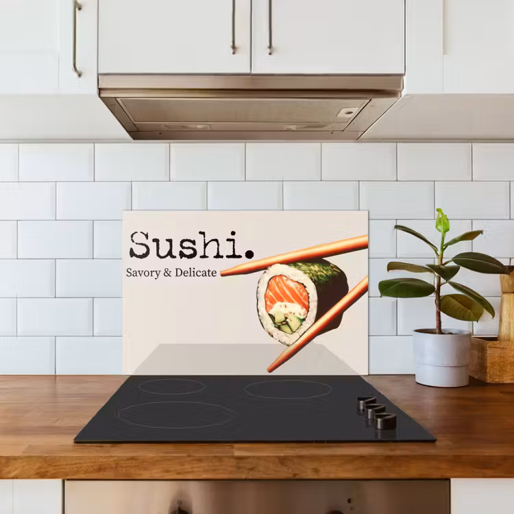 Kitchen splashback for hob - Sushi - Salmon - Rice - Japanese — 3