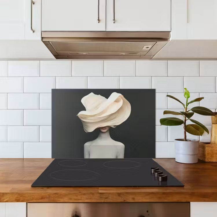Kitchen splashback for hob - Woman - Beige - hat — 3