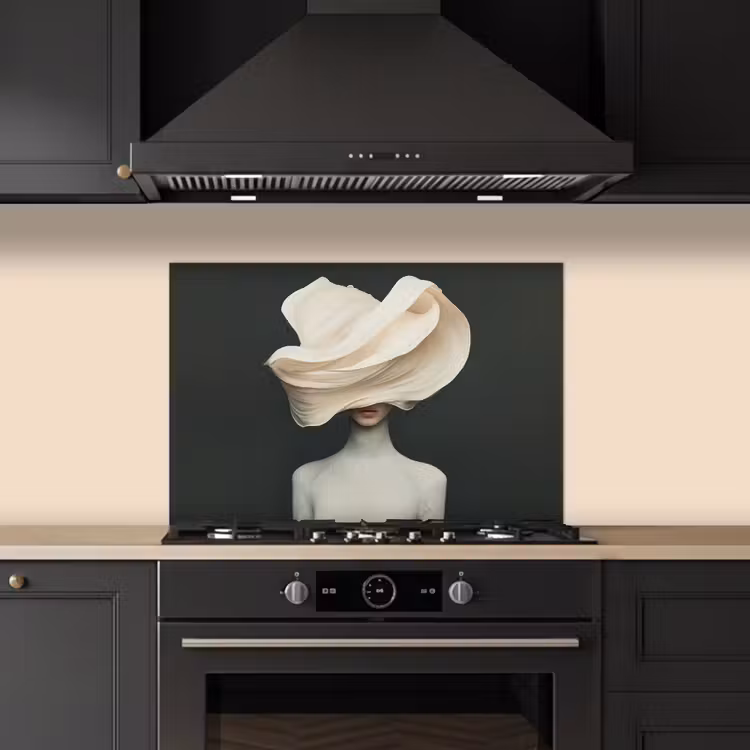Kitchen splashback for hob - Woman - Beige - hat — 5