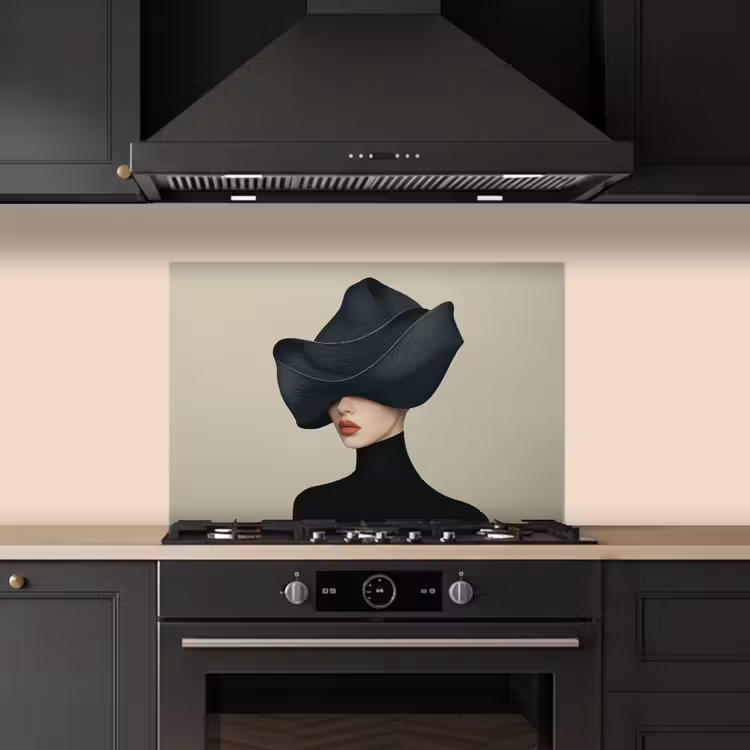 Kitchen splashback for hob - Woman - Green - Hat — 5