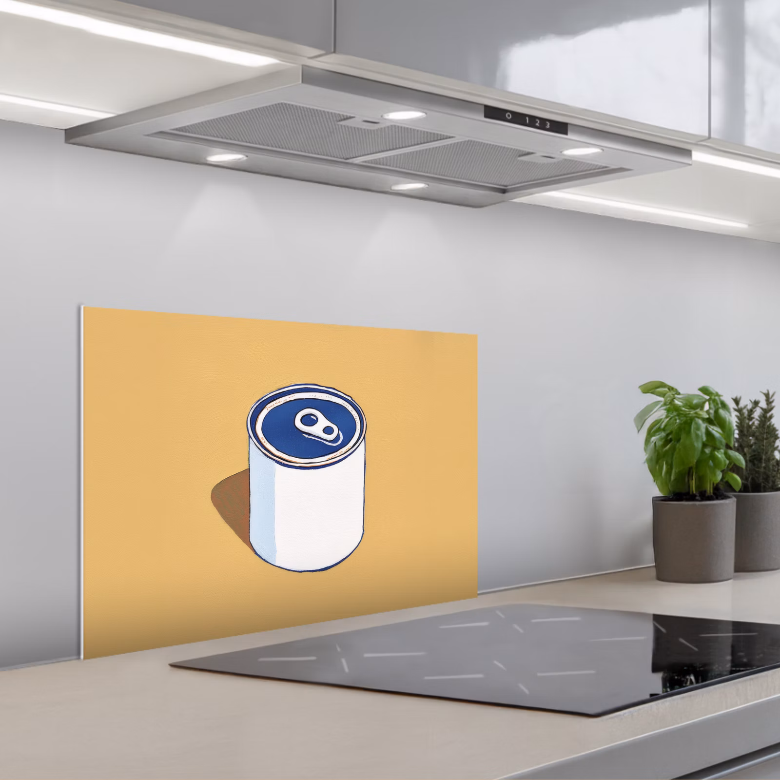 Kitchen splashback for hob - Tin - Minimalist - Blue - Illustration — 1