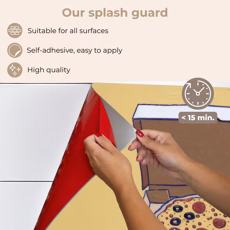 Kitchen splashback for hob - Pizza - Box - Salami - Illustration — 4