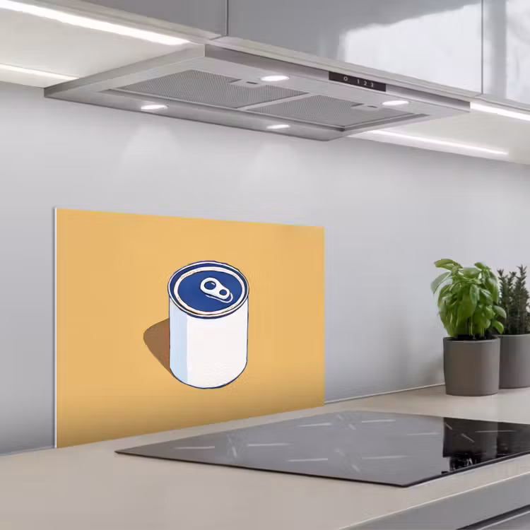 Kitchen splashback for hob - Tin - Minimalist - Blue - Illustration — 1