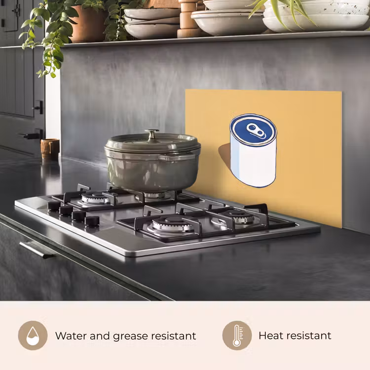 Kitchen splashback for hob - Tin - Minimalist - Blue - Illustration — 2