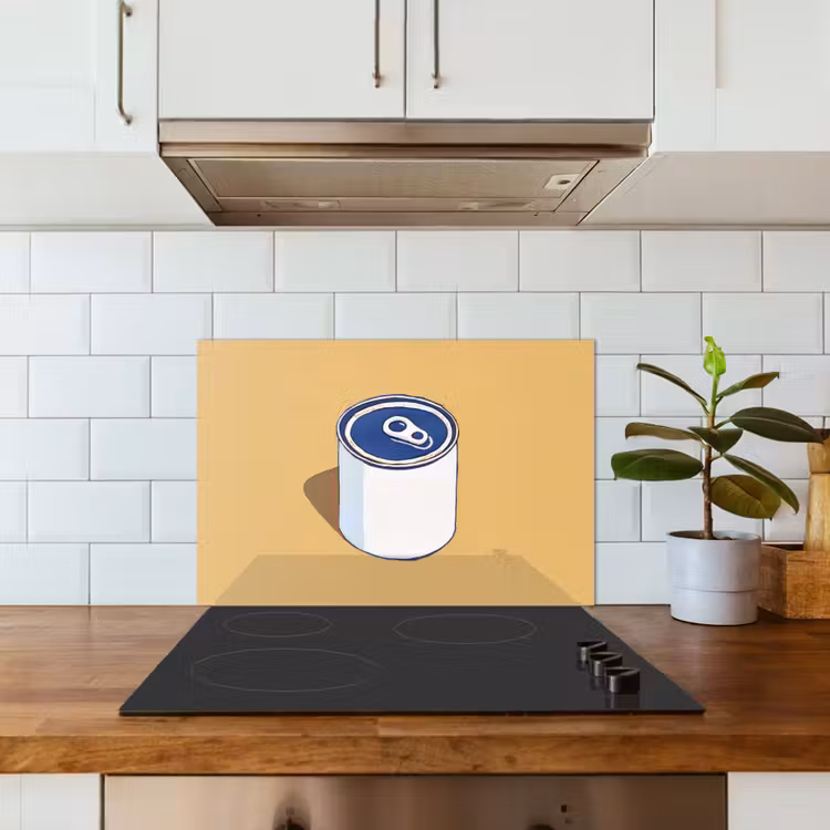 Kitchen splashback for hob - Tin - Minimalist - Blue - Illustration — 3