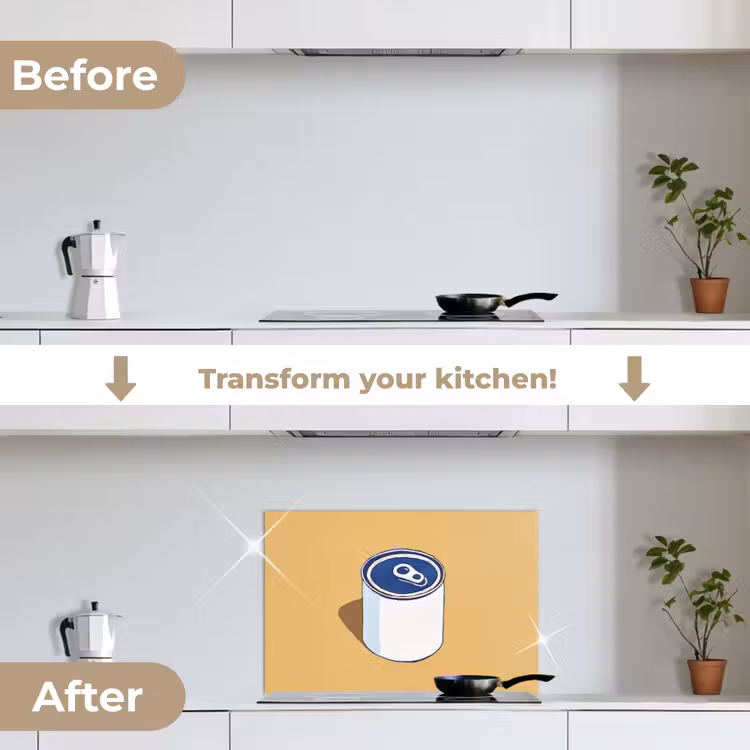 Kitchen splashback for hob - Tin - Minimalist - Blue - Illustration — 7