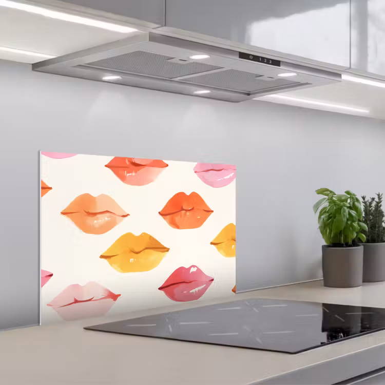 Kitchen splashback for hob - Lips - Colorful - Glossy — 1