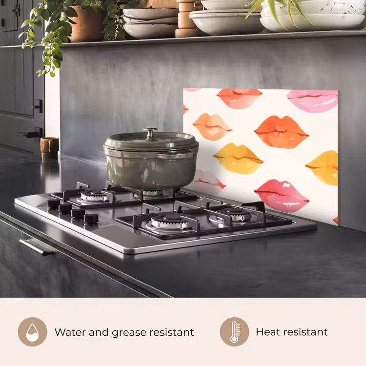 Kitchen splashback for hob - Lips - Colorful - Glossy — 2