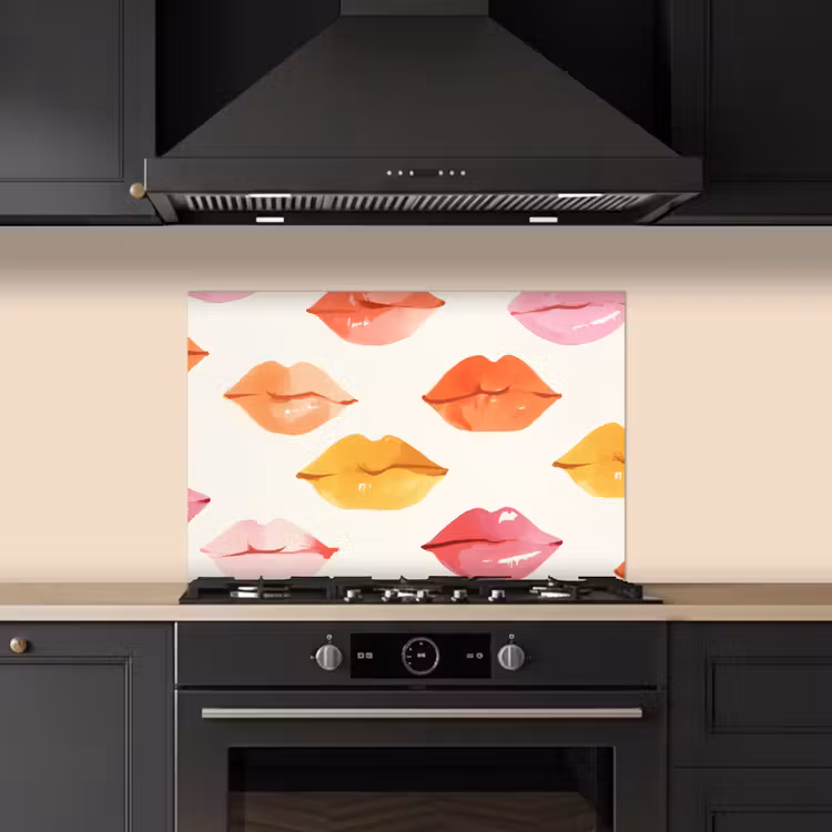 Kitchen splashback for hob - Lips - Colorful - Glossy — 5