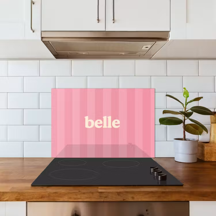 Kitchen splashback for hob - Pink - Striped - Belle — 3