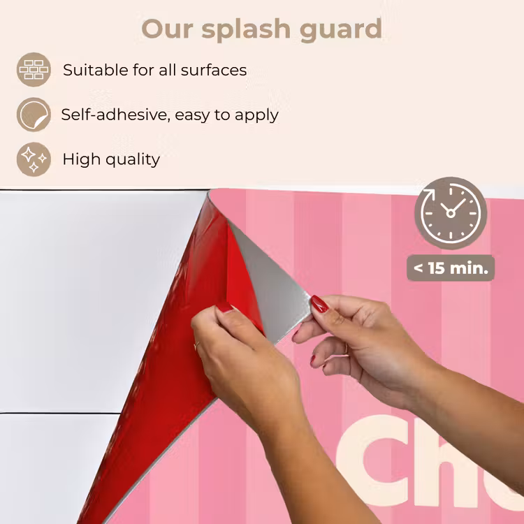 Kitchen splashback for hob - Striped - Pink - Chéri — 4