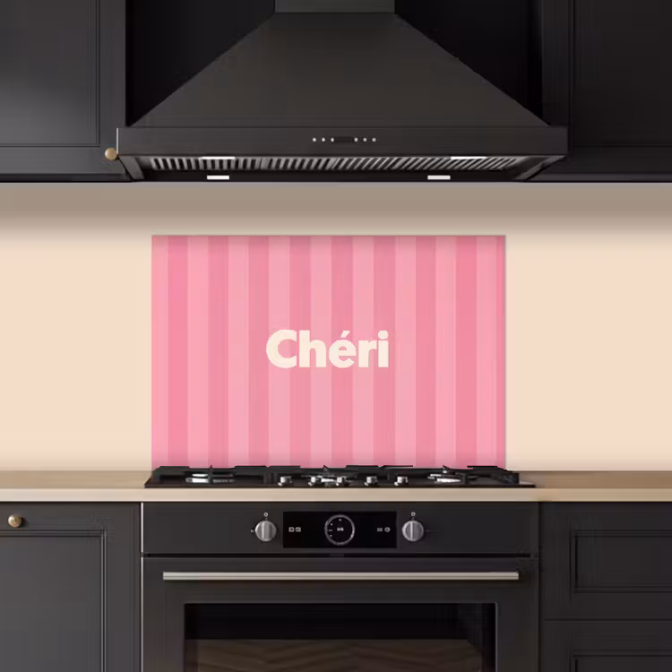 Kitchen splashback for hob - Striped - Pink - Chéri — 5