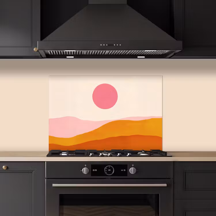 Kitchen splashback for hob - Sun - Hills - Abstract - Pink — 5