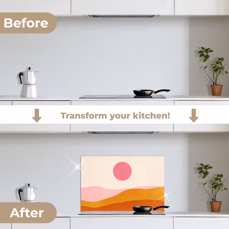Kitchen splashback for hob - Sun - Hills - Abstract - Pink — 7