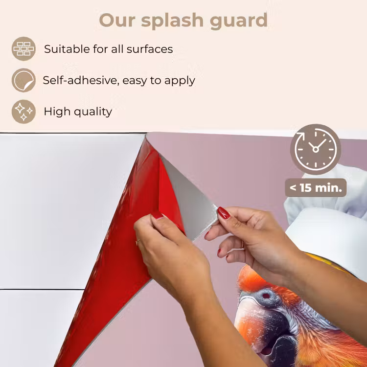 Kitchen splashback for hob - Parrot - Cook's hat - Curious - Bird — 4