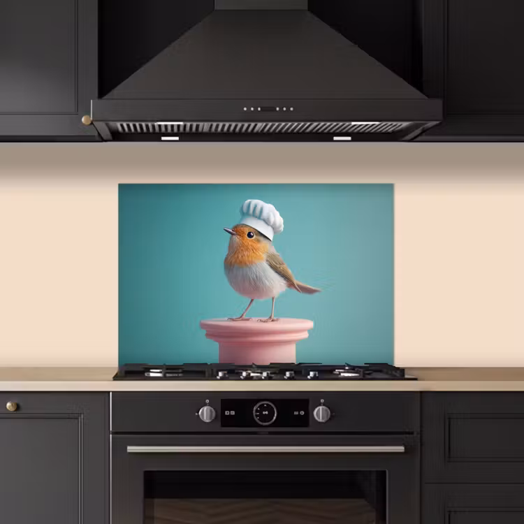 Kitchen splashback for hob - Robin - Bird - Cook's hat - Pedestal — 5