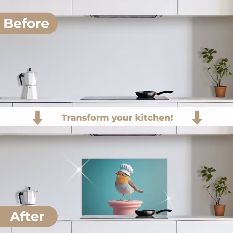 Kitchen splashback for hob - Robin - Bird - Cook's hat - Pedestal — 7