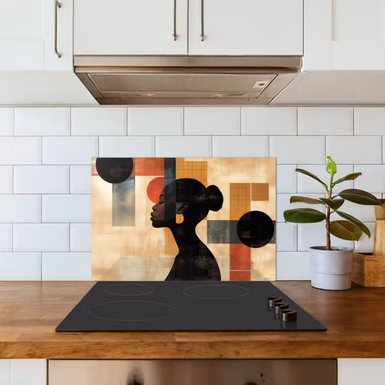 Kitchen splashback for hob - Side view - Woman - Shapes — 3