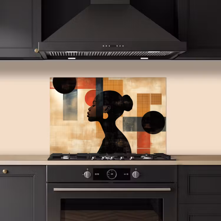 Kitchen splashback for hob - Side view - Woman - Shapes — 5