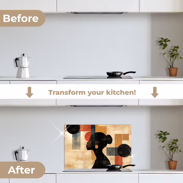 Kitchen splashback for hob - Side view - Woman - Shapes — 7