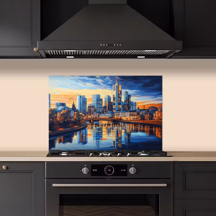 Kitchen splashback for hob - Sunset Frankfurt - City - Skyline - Water — 5