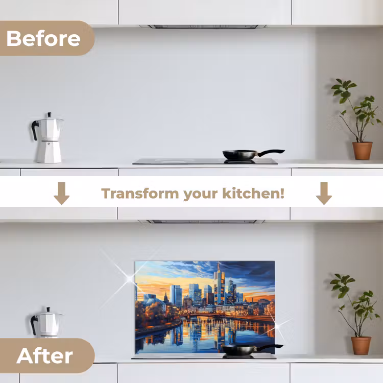 Kitchen splashback for hob - Sunset Frankfurt - City - Skyline - Water — 7