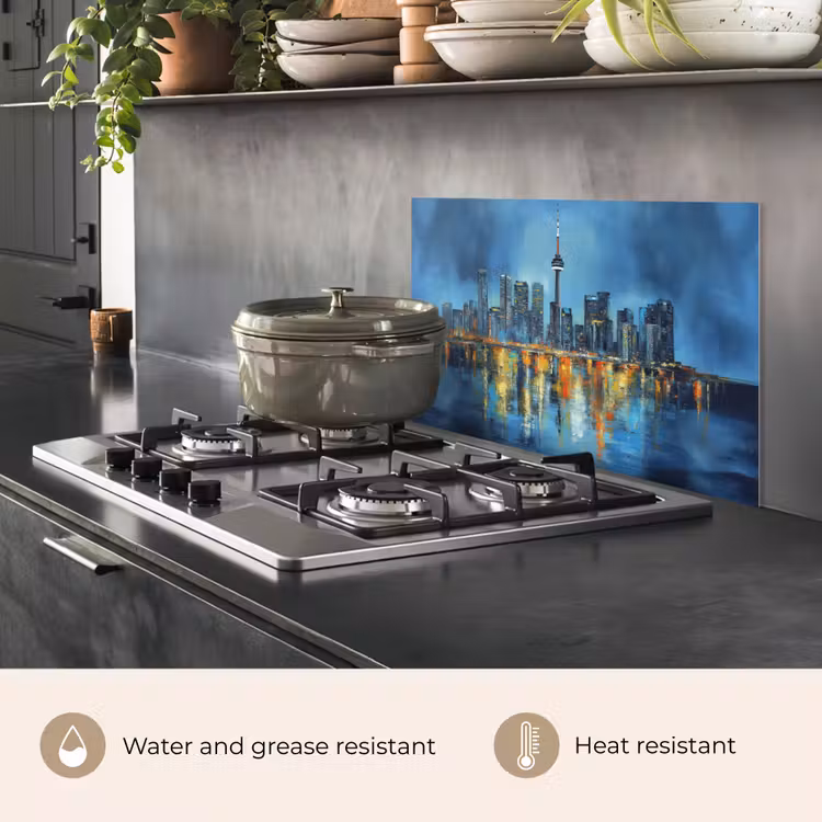 Kitchen splashback for hob - Toronto skyline - Water - City lights - Tower — 2