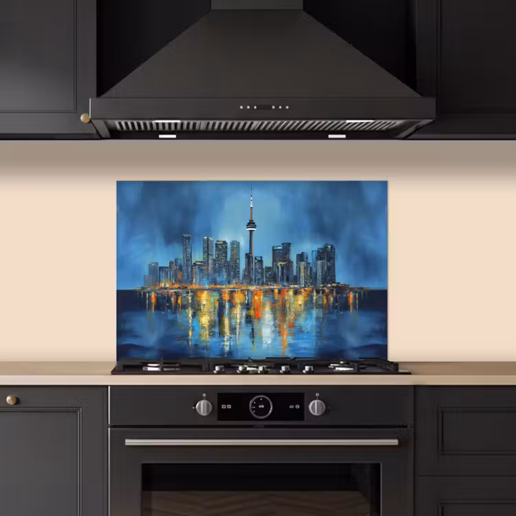 Kitchen splashback for hob - Toronto skyline - Water - City lights - Tower — 5