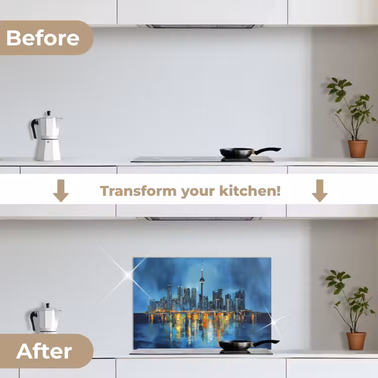 Kitchen splashback for hob - Toronto skyline - Water - City lights - Tower — 7