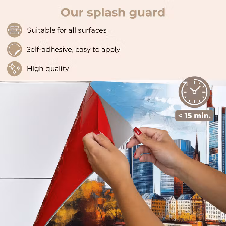 Kitchen splashback for hob - Trees Frankfurt - City - Skyline - Bridge — 4