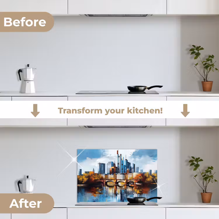 Kitchen splashback for hob - Trees Frankfurt - City - Skyline - Bridge — 7