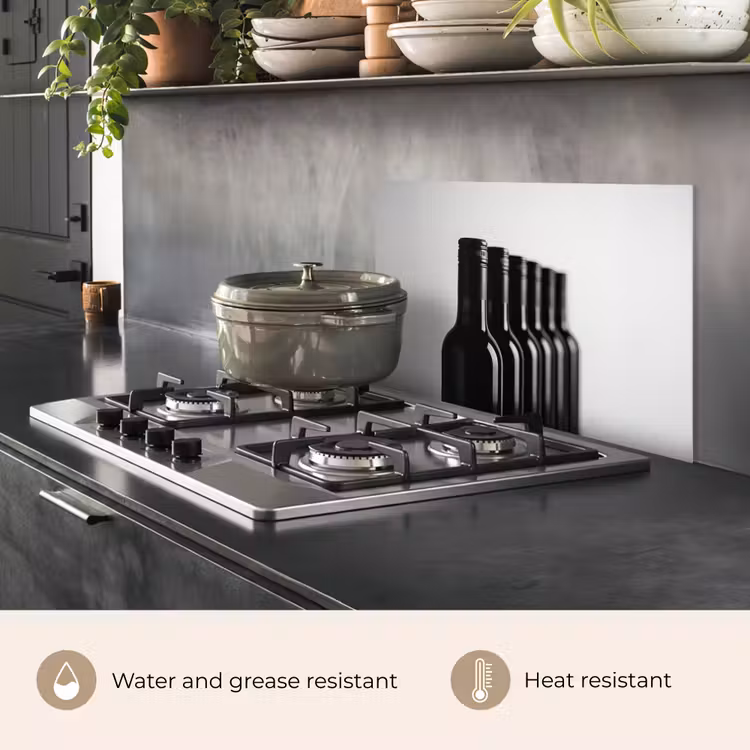 Kitchen splashback for hob - Wine Bottles - Black - Minimalist — 2