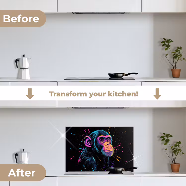 Kitchen splashback for hob - Monkey - Paint - Neon - Color — 7