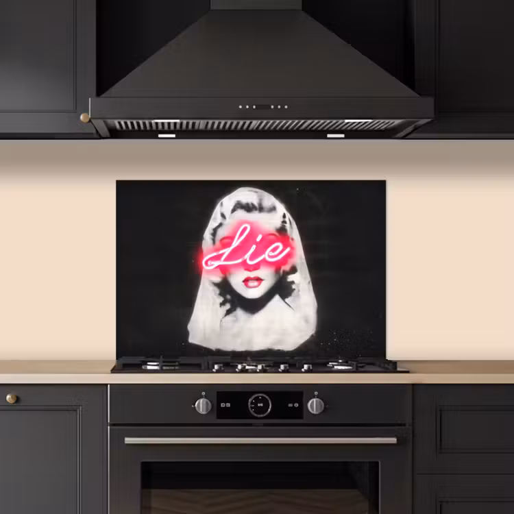 Kitchen splashback for hob - Neon - Letters - Vintage - Woman — 5