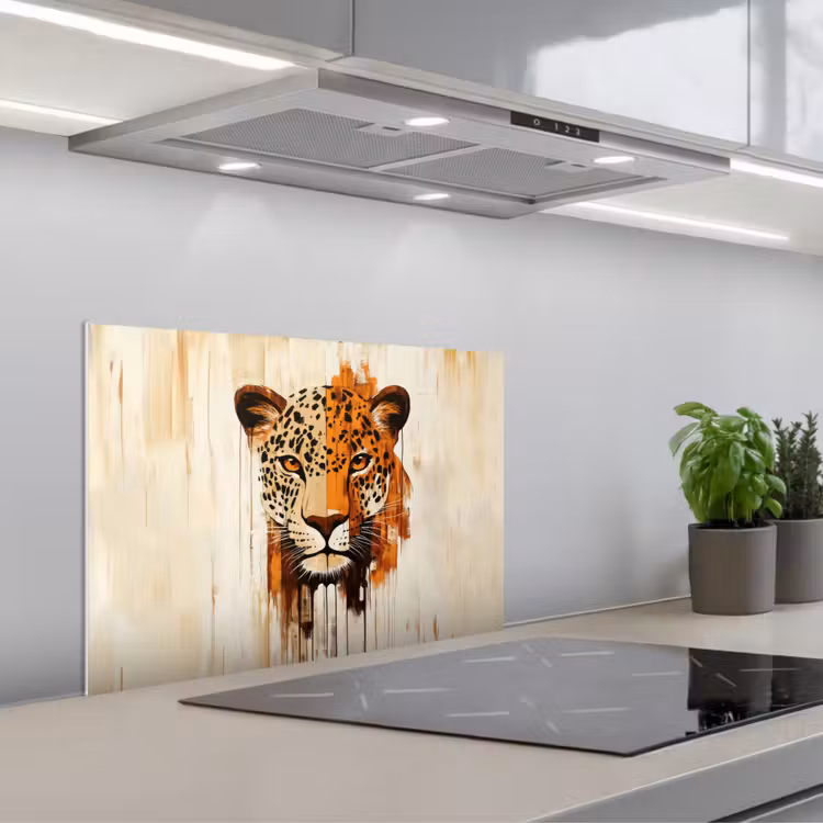 Kitchen splashback for hob - Leopard - Symmetrical - Stripes — 1
