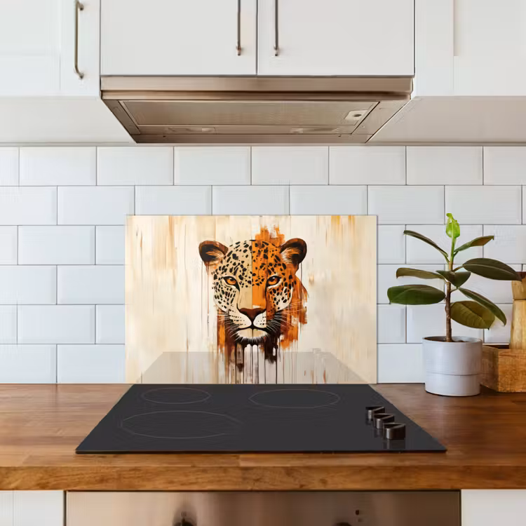 Kitchen splashback for hob - Leopard - Symmetrical - Stripes — 3