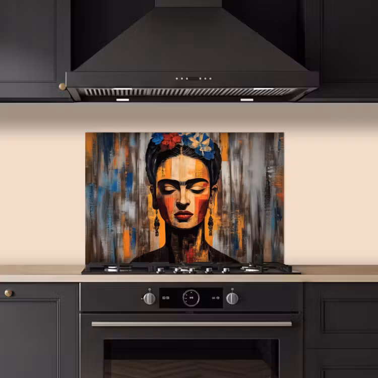 Kitchen splashback for hob - Portrait - Woman - Flowers — 5