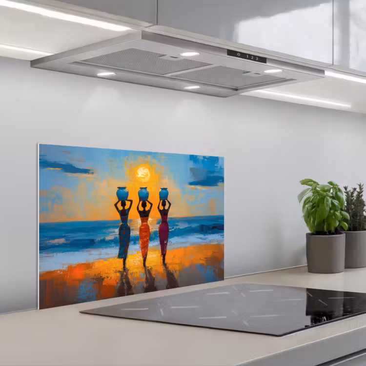 Kitchen splashback for hob - Women - Beach - Sunset — 1