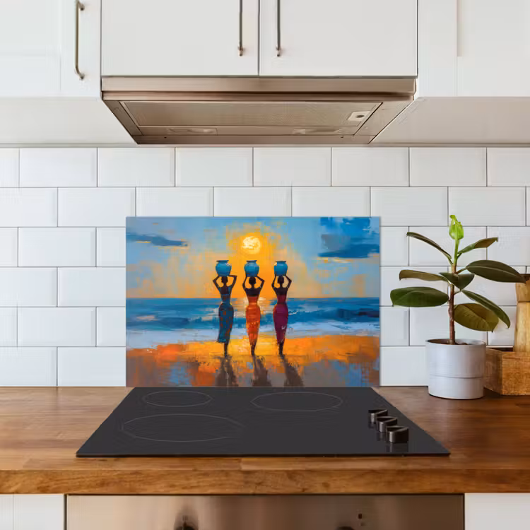 Kitchen splashback for hob - Women - Beach - Sunset — 3