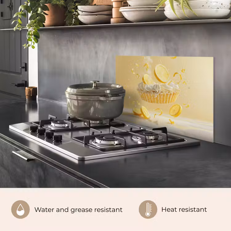 Kitchen splashback for hob - Lemon - Cake - Food - Yellow — 2