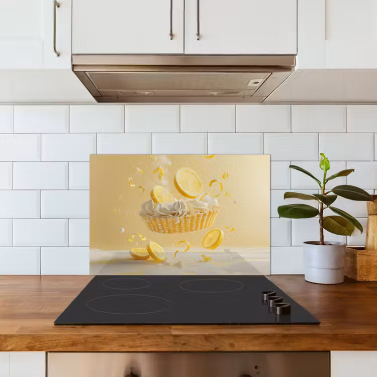 Kitchen splashback for hob - Lemon - Cake - Food - Yellow — 3