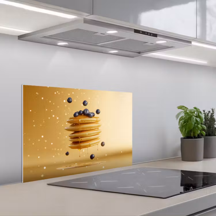 Kitchen splashback for hob - Pancakes - Food - Honey - Yellow — 1