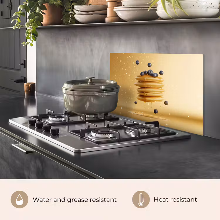 Kitchen splashback for hob - Pancakes - Food - Honey - Yellow — 2