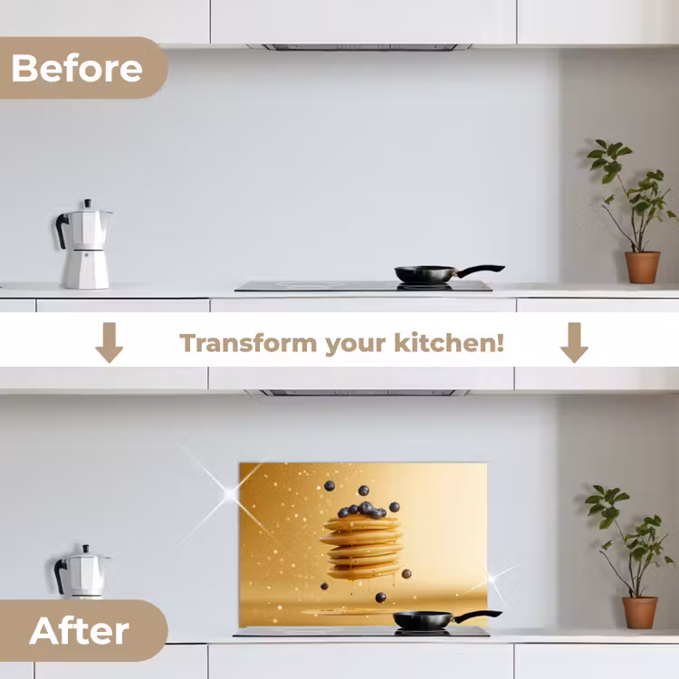 Kitchen splashback for hob - Pancakes - Food - Honey - Yellow — 7