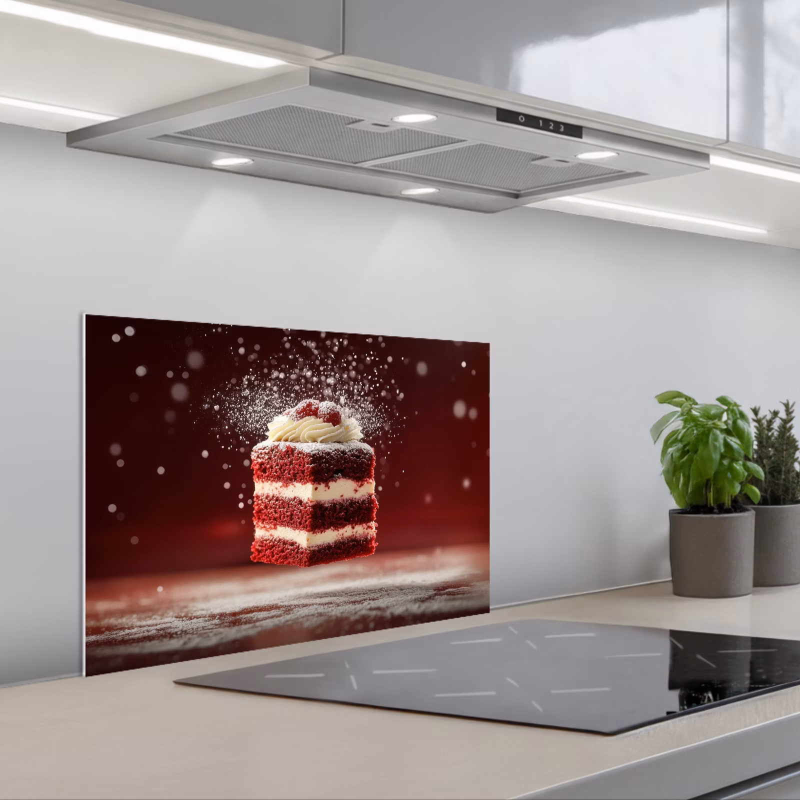 Kitchen splashback for hob - Red - Velvet - Cake - Food — 1