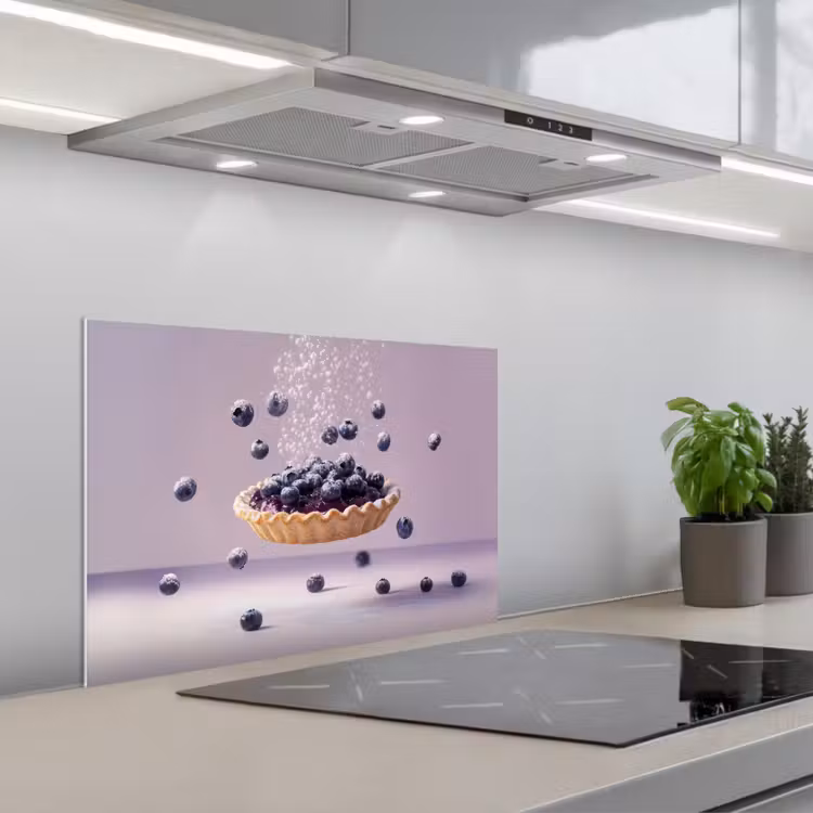 Kitchen splashback for hob - Food - Pie - Berries - Blue — 1