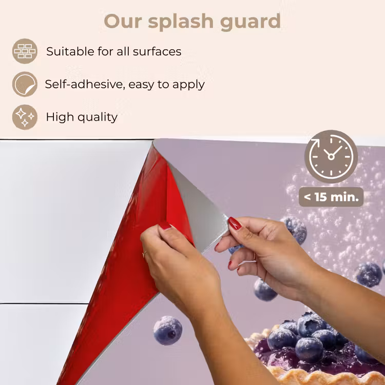 Kitchen splashback for hob - Food - Pie - Berries - Blue — 4