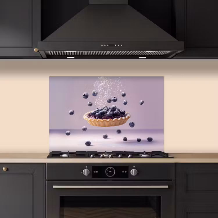 Kitchen splashback for hob - Food - Pie - Berries - Blue — 5
