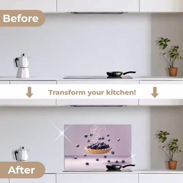 Kitchen splashback for hob - Food - Pie - Berries - Blue — 7